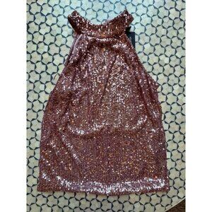 Cable & Gauge Rose Gold Sequin Halter Top NWT Medium